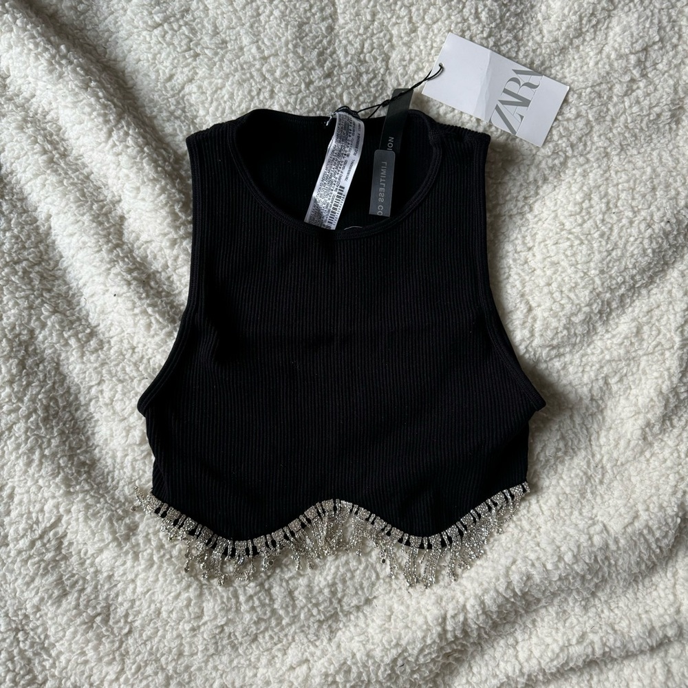 Zara Seamless Rhinestone Crop Top